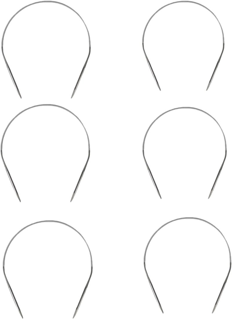 forebile Stainless Steel Circular Knitting Needles Set Round Metal 16 Inch Kit Size （0/2.5/6/8/10/13） - Image 1